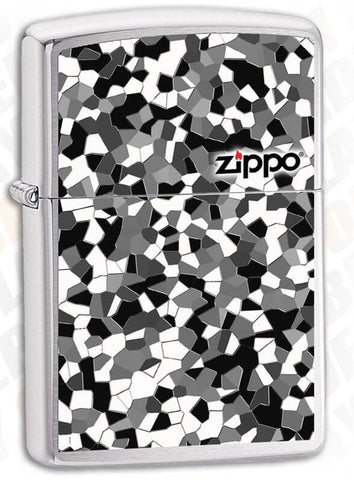 Zippo Broken Glass Brushed Chrome 24807