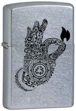 Zippo Henna Print Street Chrome 24811