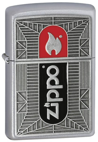 Zippo Flame Emblem Satin Chrome 24830