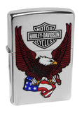 Zippo Harley Davidson Eagle and Flag Brushed Chrome 24955