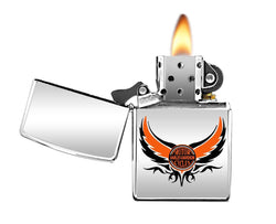 Zippo Harley-Davidson Orange and Black Wings High Polish Chrome 24959