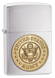 Zippo US Army Emblem Brushed Chrome 280ARM