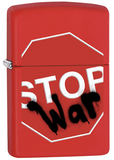 Zippo Red Matte Stop War 28140