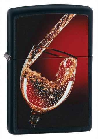 Zippo Glass Of Wine Black Matte Lighter 28179