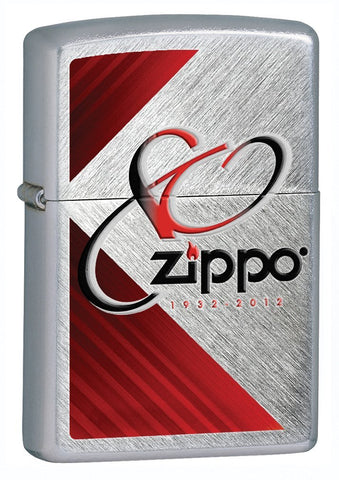 Zippo 80th Anniversary Herringbone Sweep Brushed Chrome 28192