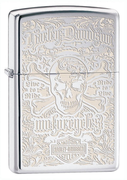 Zippo Harley-Davidson Logo & Skull High Polish Chrome 28229