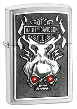 Zippo Harley-Davidson Skull Swarovski Crystals Black Matte 28267