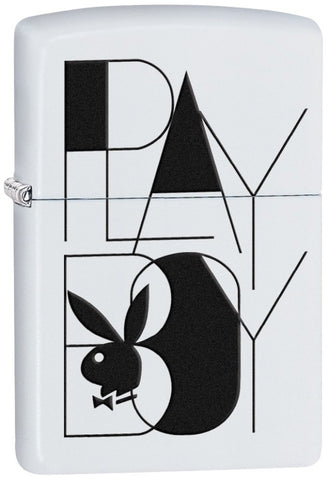 Zippo White Matte Playboy Black Logo Lighter 28268