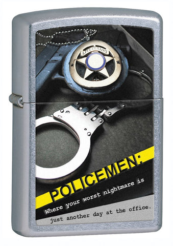 Zippo Street Chrome Police Badge handcuffs Lighter 28279