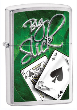 Zippo Brush Chrome Big Slick Lighter 28281