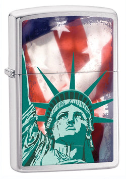 Zippo Brushed Chrome Statue of Liberty Lighter 28282