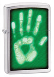 Zippo Brushed Chrome Identity Hand Print Lighter 28283