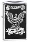 Zippo America Eagle Right to Bear Arms High Polish Chrome 28290