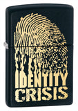 Zippo Black Matte Identity Crisis Lighter 28295