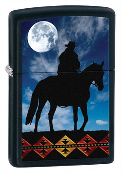 Zippo Black Matte Cowboy Moon Lighter 28311