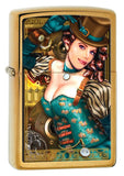 Zippo Brushed Brass Industrial Machinery Lady Lighter 28321