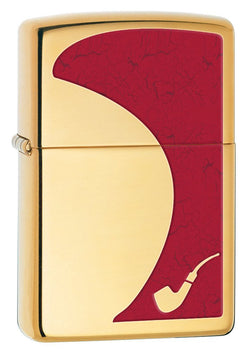 Zippo Pipe Red High Polish Brass Lighter 28322