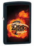 Zippo Motorsports and Flames Black Matte 28335
