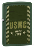 Zippo Green Matte Marines Since 1775 Lighter 28337
