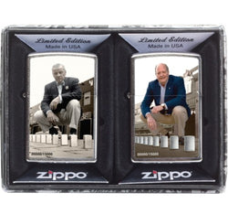 Zippo A Series in Time Two-Lighter Set Brushed Chrome 28546