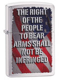 Zippo The Right to Bear Arms Brushed Chrome 28641