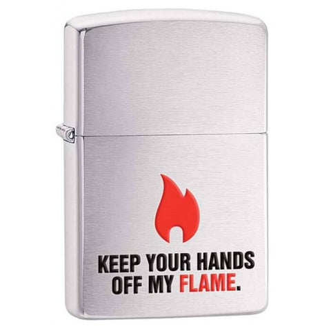 Zippo Keep your Hands Off My Flame Brushed Chrome 28649