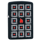 Zippo Logos Flames Black Matte 28667