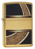 Zippo Gold and Black Circle Brushed Brass 28673