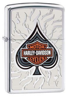 Zippo Harley-Davidson Logo on Ace of Spades High Polish Chrome 28688