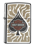 Zippo Harley-Davidson Logo on Ace of Spades High Polish Chrome 28688