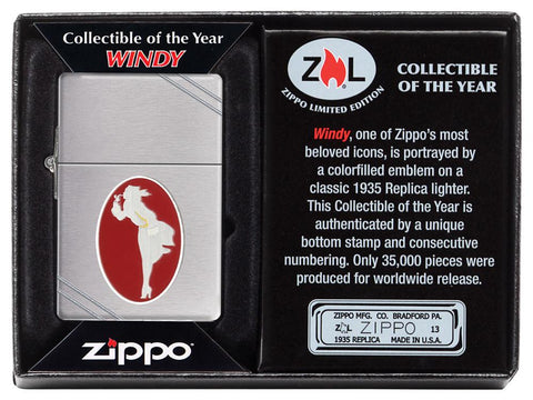 Zippo Windy Girl 2013 Collectible of the Year 28729 - Free