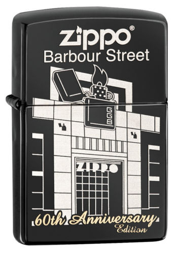 Zippo 60th Anniversary Barbour Street Black Ebony 28790 – Real