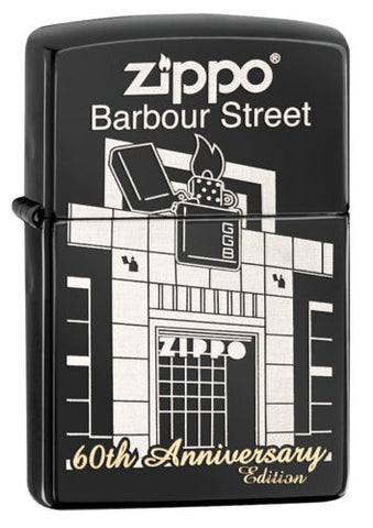 Zippo 60th Anniversary Barbour Street Black Ebony 28790