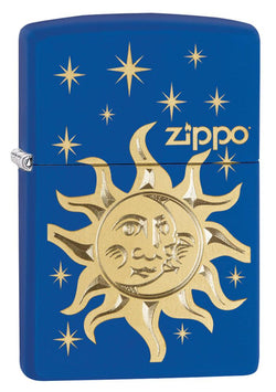 Zippo Sun, Moon and Stars Royal Blue Matte 28791