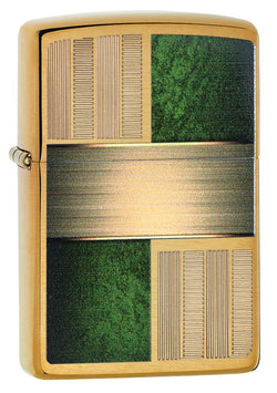 Zippo Textured Brass and Green Brushed Brass 28796