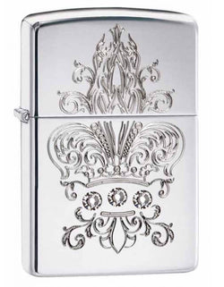 Zippo Fleur-de-lis Crown with Swarovski Crystals High Polish Chrome 28805