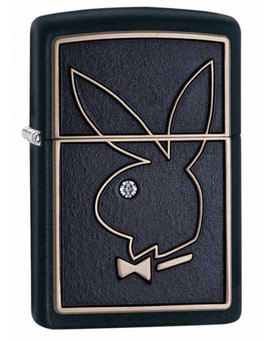 Zippo Playboy Bunny with Swarovski Crystal Black Matte 28816