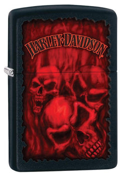 Zippo Harley-Davidson Skulls Black Matte 28826