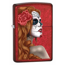 Zippo Day of the Dead Girl Candy Apple Red 28830