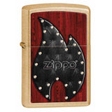 Zippo Logo Leather Flame Gold Dust 28832