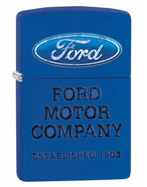 Zippo Ford Vintage Logo Royal Blue Matte 28838 Free Shipping