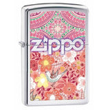 Zippo Flowers and Songbird High Polish Chrome 28851