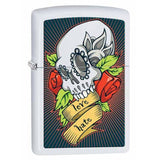 Zippo Skull Love Hate White Matte 28859