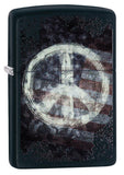 Zippo Peace Sign and Flag Black Matte 28864