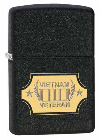 Zippo Vietnam Veteran Black Crackle 28875