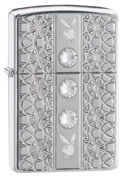 Zippo Playboy Armor Swarovski Crystals 28964 - Free Shipping