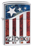 Zippo US Flag Fusion High Polish Chrome 29095
