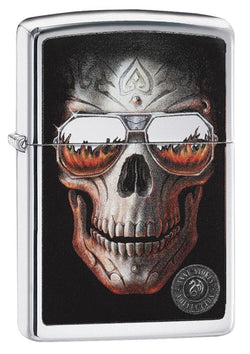 Zippo Anne Stokes Carved Skull with Sunglasses 29108