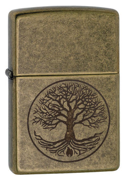 Zippo Tree of Life Pocket Lighter, Antique Brass 29149