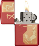Zippo Year of The Rooster Red Matte Pocket Lighter 29259
